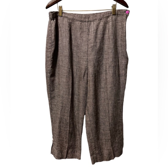 Vintage goodclothes Collection 100% Linen Cropped Pants, Black White Chevron |16 - Picture 2 of 8